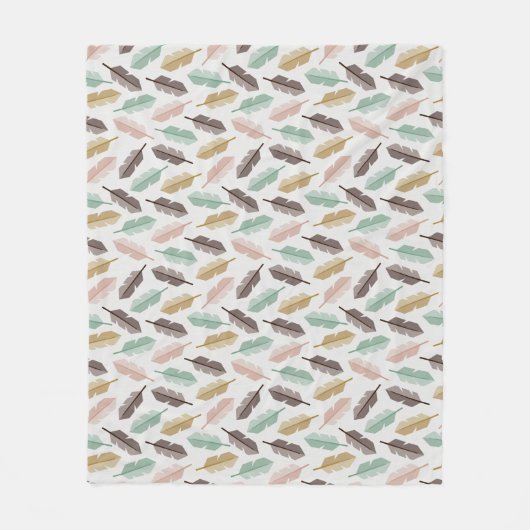 Couverture Polaire Mid-Century Modern Retro Feathers Fleece Blanket (Devant)