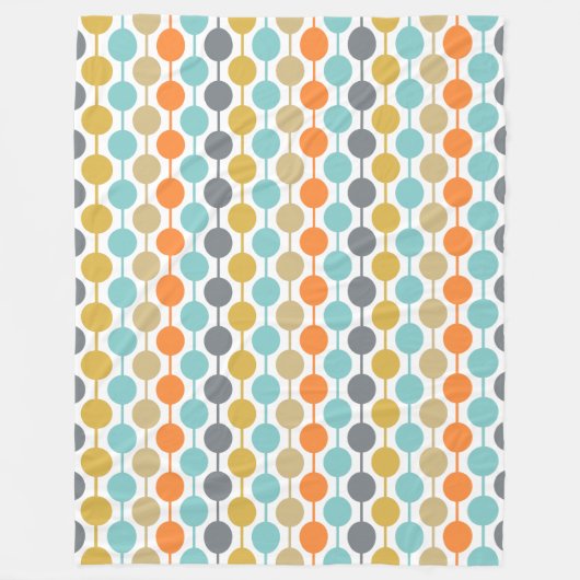 Couverture Polaire Mid-Century Modern Retro Geometric Circles Pattern (Devant)