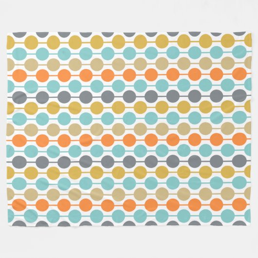 Couverture Polaire Mid-Century Modern Retro Geometric Circles Pattern (Devant (Horizontal))