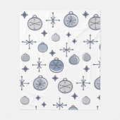 Couverture Polaire Mid Century Moderne Rétro Art de Noël Argent (Devant)