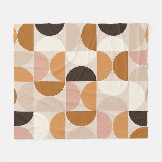 Couverture Polaire Mid Century Moderne Rétro Motif Brown Tons de la T (Devant (Horizontal))