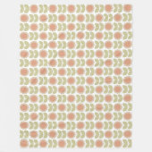 Couverture Polaire  Mid-Century Pastel Pink Retro Floral Pattern (Devant)