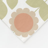 Couverture Polaire  Mid-Century Pastel Pink Retro Floral Pattern (Coin)