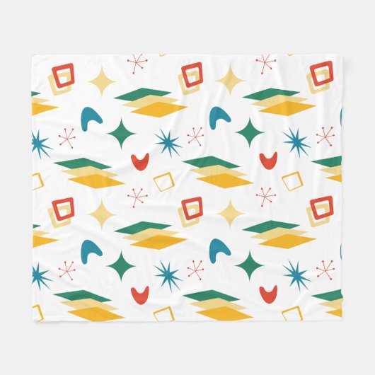 Couverture Polaire Mid Mod Atomique Mid-Century Moderne Formes Rétro (Devant (Horizontal))