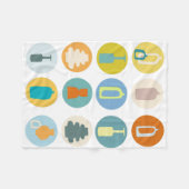 Couverture Polaire MidCentury Dots - Plaid (Devant (Horizontal))