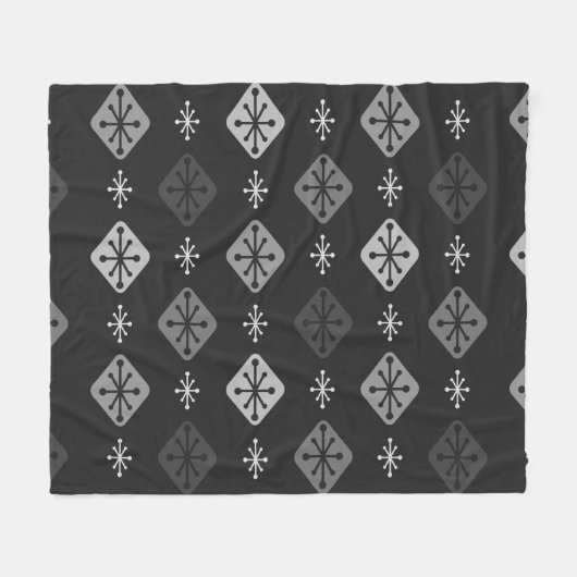 Couverture Polaire Midcentury Starburst Diamonds Dark Gray (Devant (Horizontal))