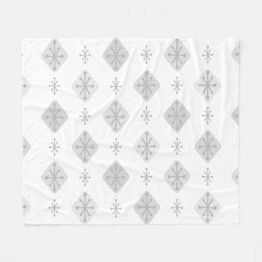 Couverture Polaire Midcentury Starburst Diamonds Light Gray (Devant (Horizontal))