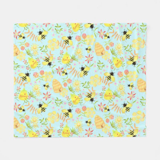 Couverture Polaire Miel Bee Blue (Devant (Horizontal))