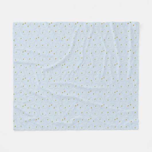 Couverture Polaire Miel Bee Wagging Dance Blue (Devant (Horizontal))