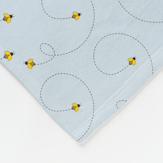Couverture Polaire Miel Bee Wagging Dance Blue (Coin)
