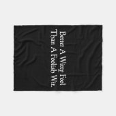 Couverture Polaire Mieux Un idiot sans âme Drôle Shakespeare Citation (Devant (Horizontal))