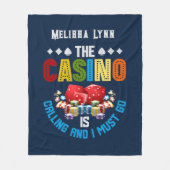 Couverture Polaire mignon amoureux Casino ajouter le nom (Devant)