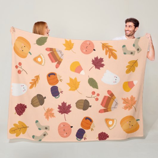 Couverture Polaire Mignon Automne (En situation)