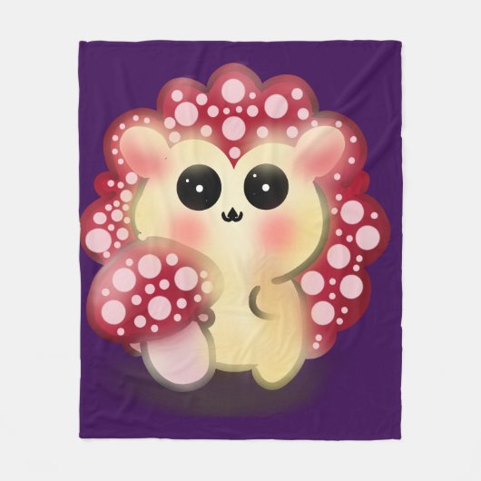 Couverture Polaire Mignon Champignon Rouge Kawaii Hérisson Toadstool (Devant)