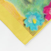 Couverture Polaire mignon chiot tenant panier de fleurs (Coin)