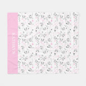 Couverture Polaire mignon coeur gris rose kawaii panda Baby Girl (Devant (Horizontal))