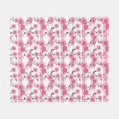 Couverture Polaire mignon enfants chaton rose blanc imprimé (Devant (Horizontal))