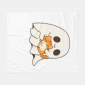 Couverture Polaire Mignon fantôme et chat, T-shirt classique Hallowee (Devant (Horizontal))