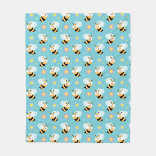Couverture Polaire Mignon gaffez l'abeille et le motif de fleur