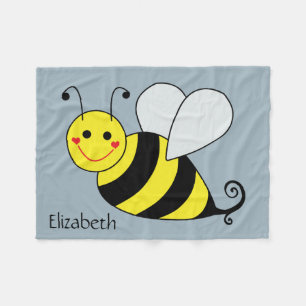 Couverture Polaire Mignon gaffez l'abeille personnalisée