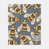 Couverture Polaire Mignon gaffez l'illustration d'abeilles - (Devant)