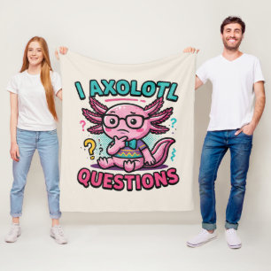 Couverture Polaire Mignon Je Pose des Questions sur les Axolotls nerd