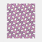 Couverture Polaire Mignon motif de manchot violet (Devant)
