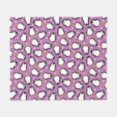 Couverture Polaire Mignon motif de manchot violet (Devant (Horizontal))