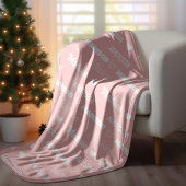 Couverture Polaire Mignon rose or répétition nom personnalisé girly