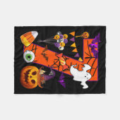 Couverture Polaire Mignonne 7 ans 7e anniversaire Ghost Happy Hallowe (Devant (Horizontal))