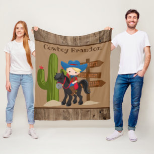 Couverture Polaire Mignonne ajouter nom cowboy chambre décoration cou