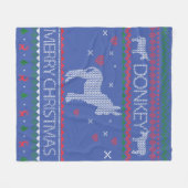 Couverture Polaire Mignonne âne Douleur moche Vacances de Noël hiver (Devant (Horizontal))
