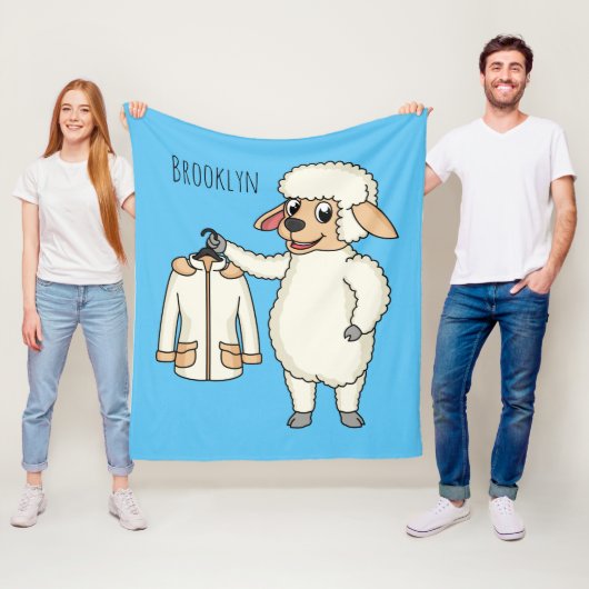 Couverture Polaire Mignonne brebis avec blouson (En situation)