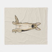 Couverture Polaire Mignonne brun brun et noir berger allemand (Devant (Horizontal))