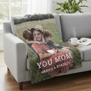 Couverture Polaire Mignonne COEUR T'AIME MÈRE Fête des Mères Photo