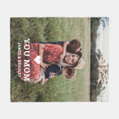 Couverture Polaire Mignonne COEUR T'AIME MÈRE Fête des Mères Photo (Devant (Horizontal))