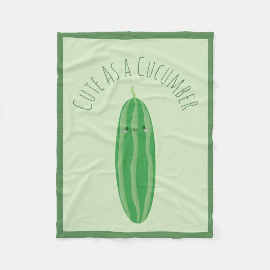 Couverture Polaire Mignonne comme un concombre amusant Kawaii Cutecum (Devant)