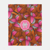 Couverture Polaire mignonne filles gris rose sport basket-ball (Devant)