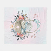 Couverture Polaire Mignonne lapin dans un panier avec des oeufs et de (Devant (Horizontal))