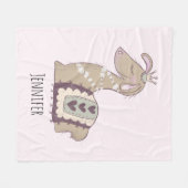 Couverture Polaire Mignonne Llama Princesse portant une couronne (Devant (Horizontal))