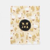Couverture Polaire Mignonne Mère Canard & Bébé Motif Monogramme (Devant)