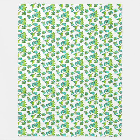 Couverture Polaire Mignonne mère monstre et enfants (Devant)