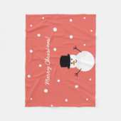 Couverture Polaire Mignonne Noël Snowman hiver Festif Vacances neige (Devant)