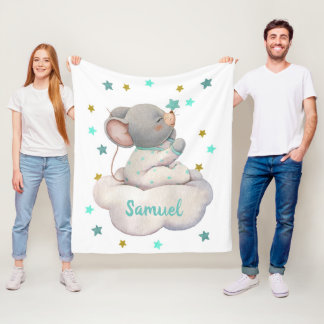 Couverture Polaire Mignonne nuage de souris pour bébé garçon