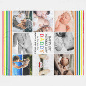 Couverture Polaire Mignonne papa de première Fête des pères | Collage (Devant (Horizontal))