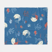 Couverture Polaire Mignonne petite sirène de chat sans couture motif. (Devant (Horizontal))