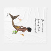 Couverture Polaire Mignonne Sirène Avec Blanche En Ceinture Fleece (Devant (Horizontal))