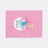 Couverture Polaire Mignonne Sirène Princesse Fille Mer Coquille Pales (Devant (Horizontal))