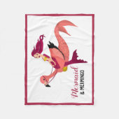 Couverture Polaire Mignonne sirène violet et fille Flamant rose Meill (Devant)