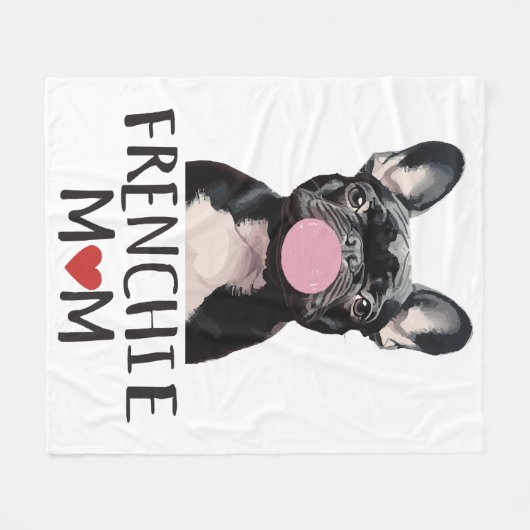 Couverture Polaire Mignonne taureau français (Devant (Horizontal))